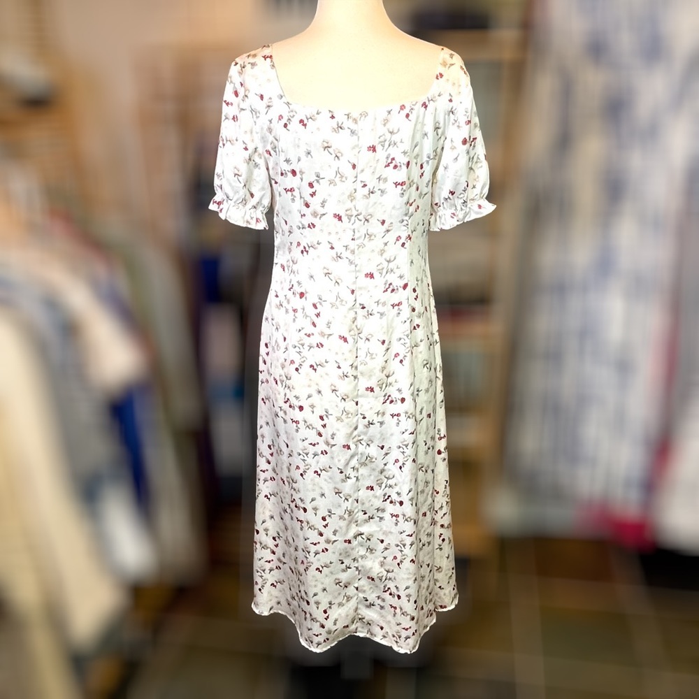 OUR HERITAGE ~ Floral Print Romantic Midi Dress ~ Size Medium - Picture 6 of 7